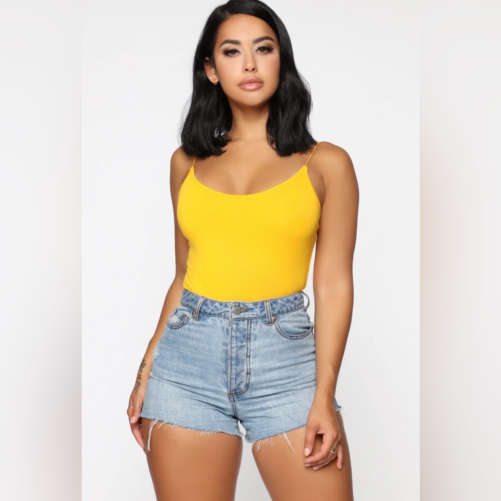 Fashion Nova Yellow Bodysuit